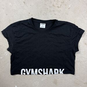 Gymshark Fraction Crop Top Women’s Small Black Athletic Training Workout Top